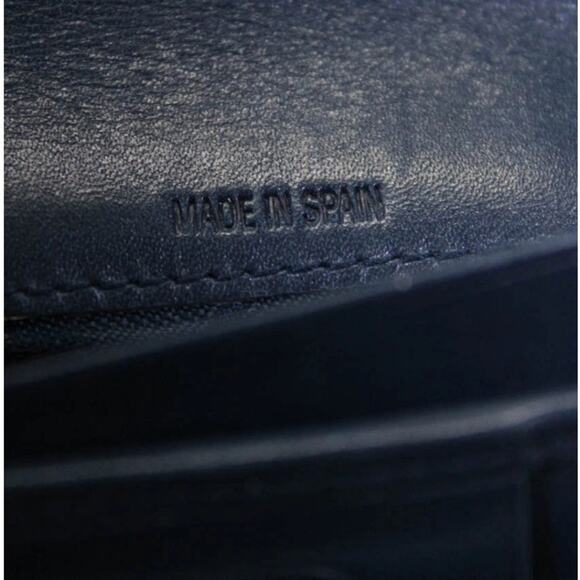 Vintage Blue Coach Wallet Trifold Buckle Made in Spain Rare - Picture 6 of 10